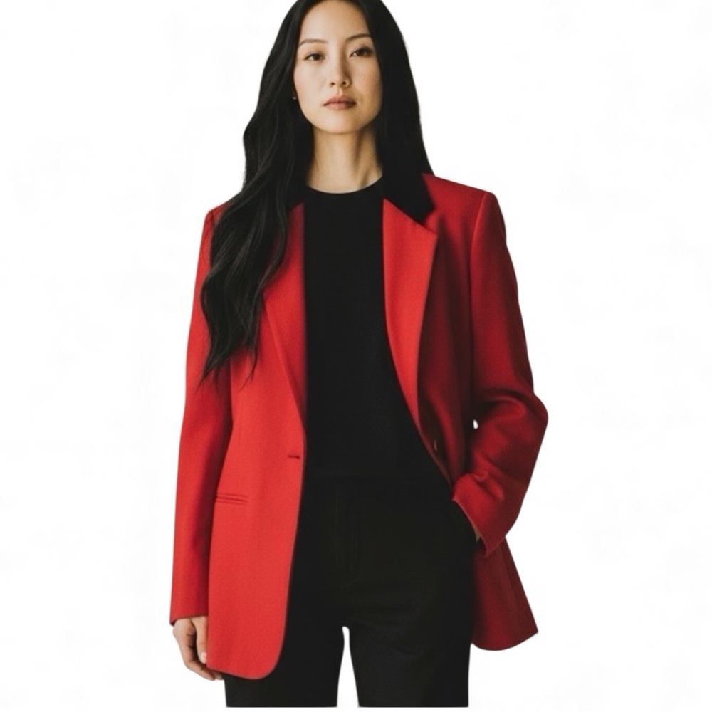SAG HARBOR Blazer 80’s Vintage RED WOOL